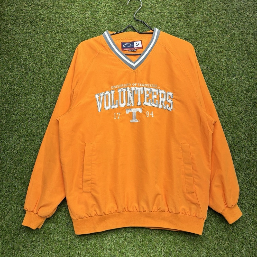 Tennessee Volunteers Windbreaker Mens Small Orange V Neck Pullover Orange Sports